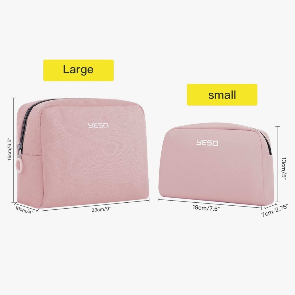**Great Condition** Yeso Large & Small Toiletries & Makeup Bags bundle 💄